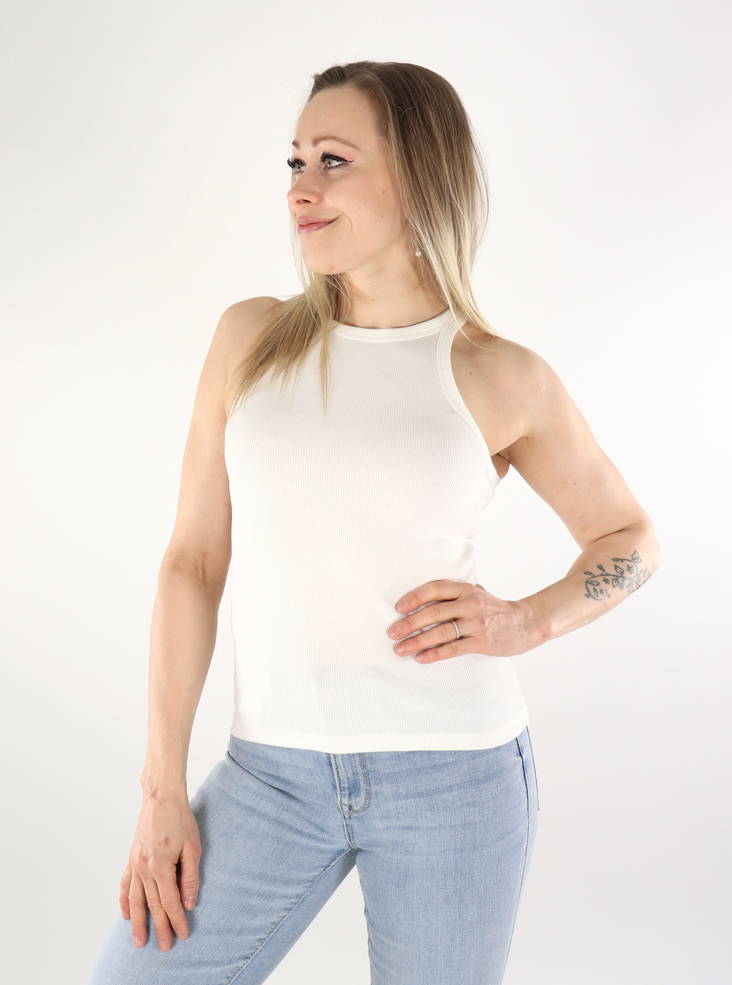 Vero Moda naisten ribbitoppi Chloe valkoinen - Naisten topit - 135826 - 1