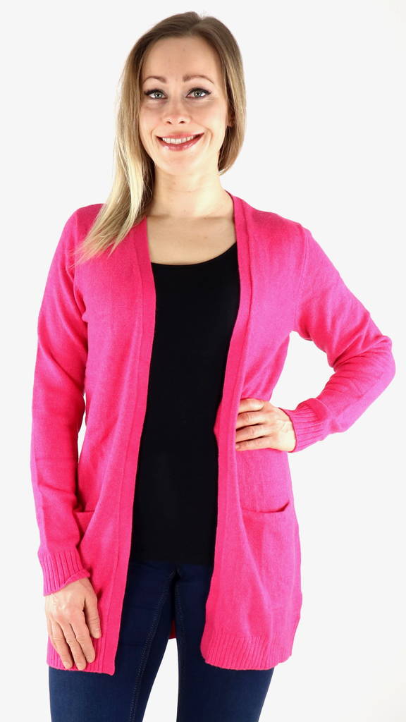 Vila naisten Neuletakki Ril open pink yarrow - Naisten neuleet - 132676 - 1