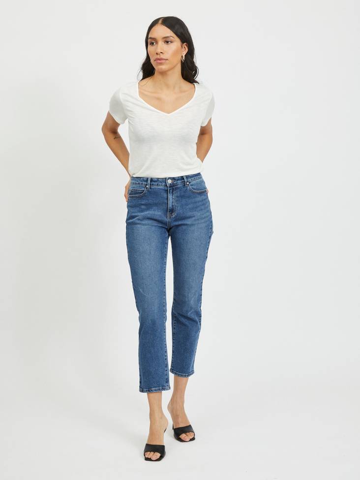 Vila damjeans Sommer 7/8 straight, blå - Jeans för damer - 130276 - 1
