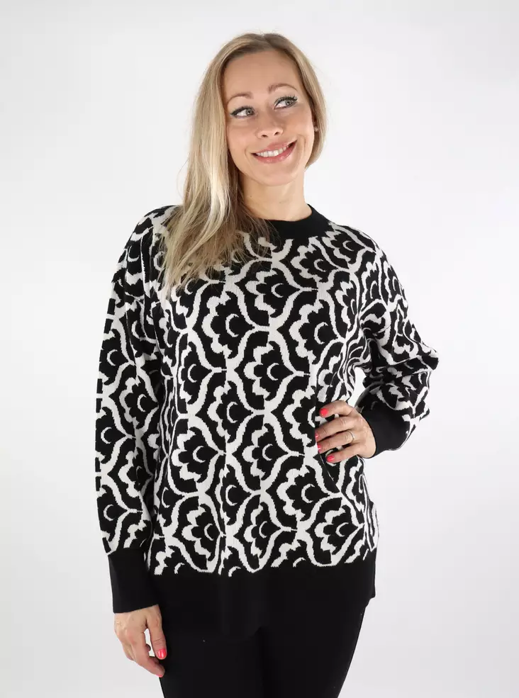 Vero Moda naisten neule Nancy black/birch F - Naisten neuleet - 136786 - 1