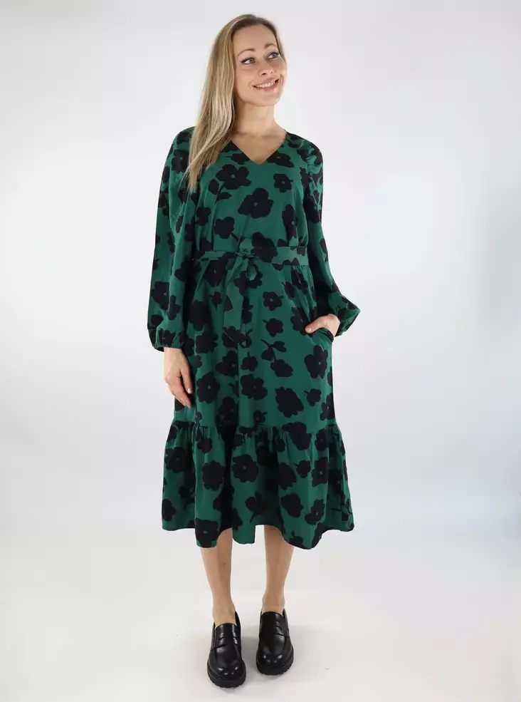 Vero Moda naisten mekko Jessa 7/8 V-Neck tummanvihreä - Mekot ja tunikat - 136996 - 1