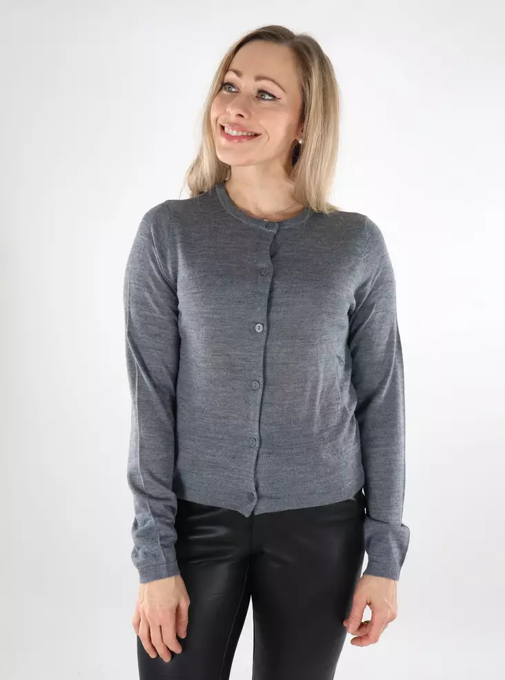 JDY naisten merinovillainen neuletakki Pacific Wool tummanharmaa - Naisten neuleet - 137376 - 1