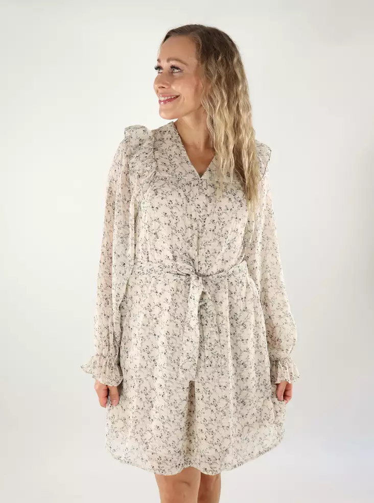 Vero Moda A-linjainen mekko Petra Short beige/kukkakuosi - Mekot ja tunikat - 138976 - 1