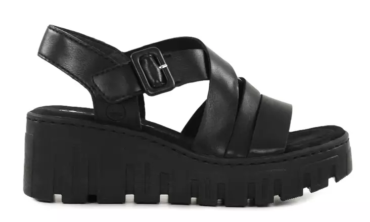Rieker naisten paksupohjaiset sandaalit 68063-00 musta - Rieker sandals - 140366 - 1