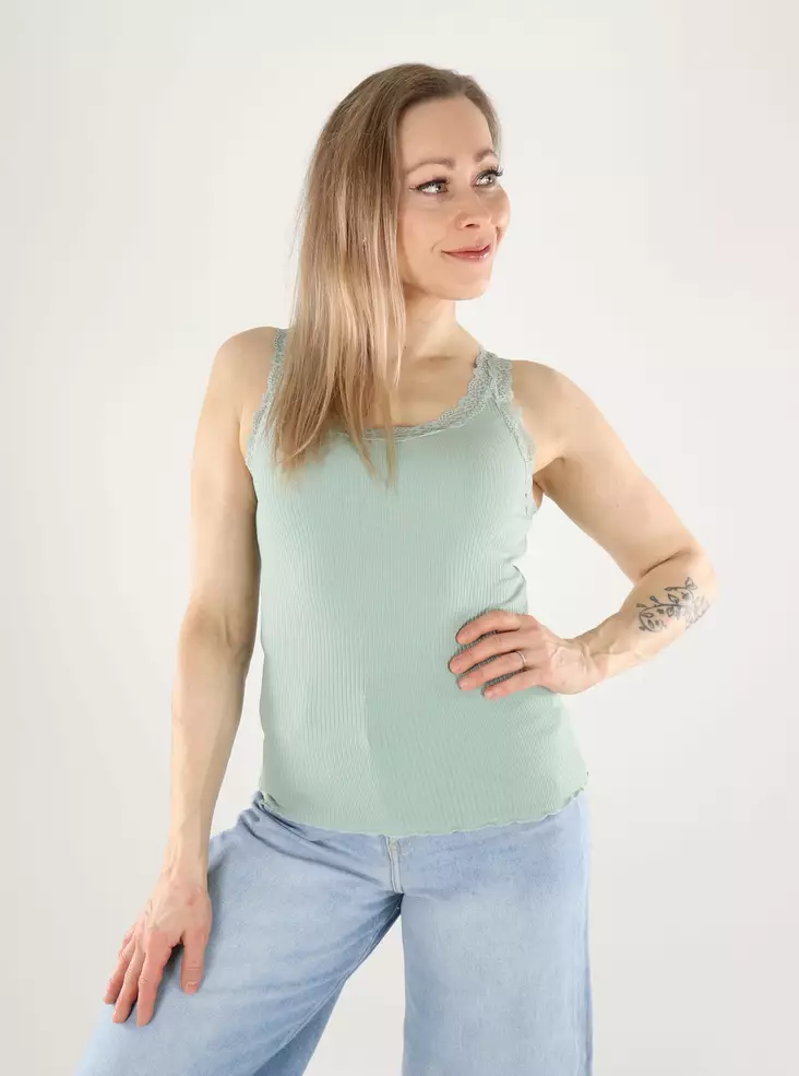 Only ribbad topp tank double cream - Toppar för damer - 140886 - 1