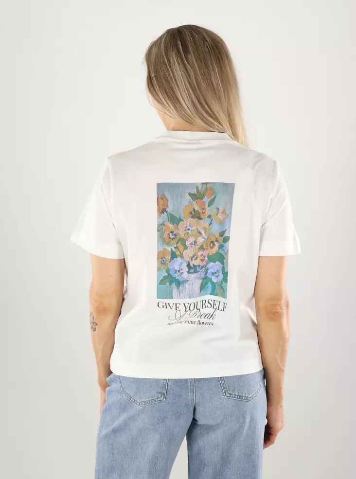 Vero Moda naisten t-paita Klara valkoinen/give - T-shirts för damer - 141176 - 1