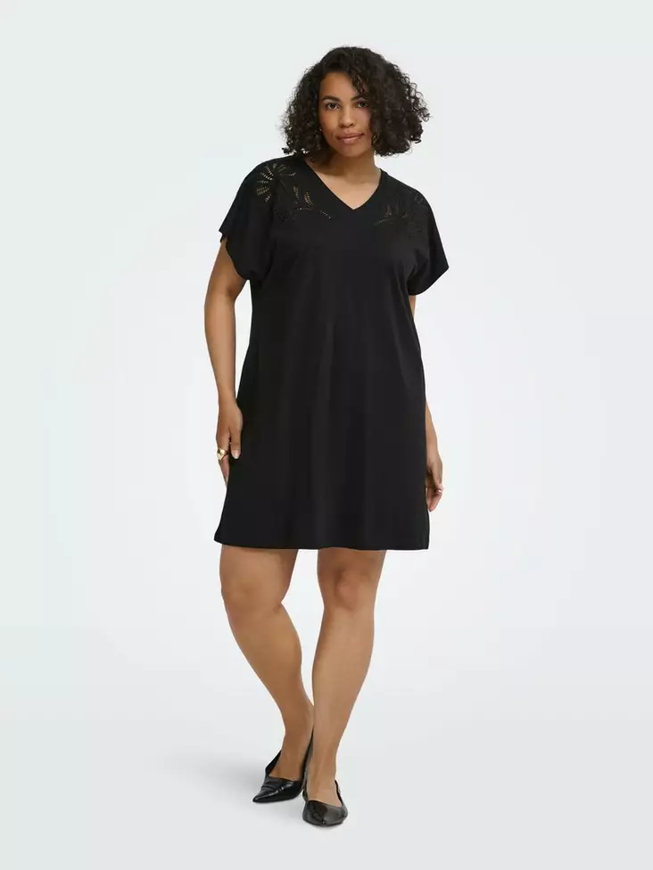 Only Carmakoma pluskoon mekko Sally v-neck musta - Mekot ja tunikat - 141356 - 1