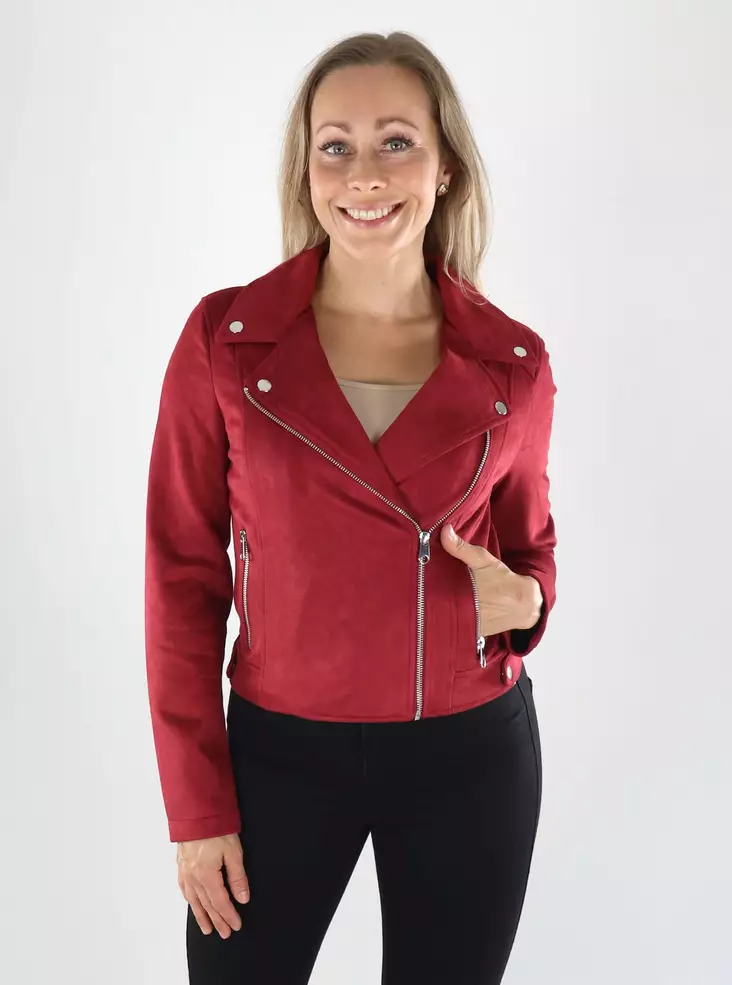 Vero Moda jacka SHORT FAUX SUEDE biking red - Lätta jackor för damer - 141386 - 1