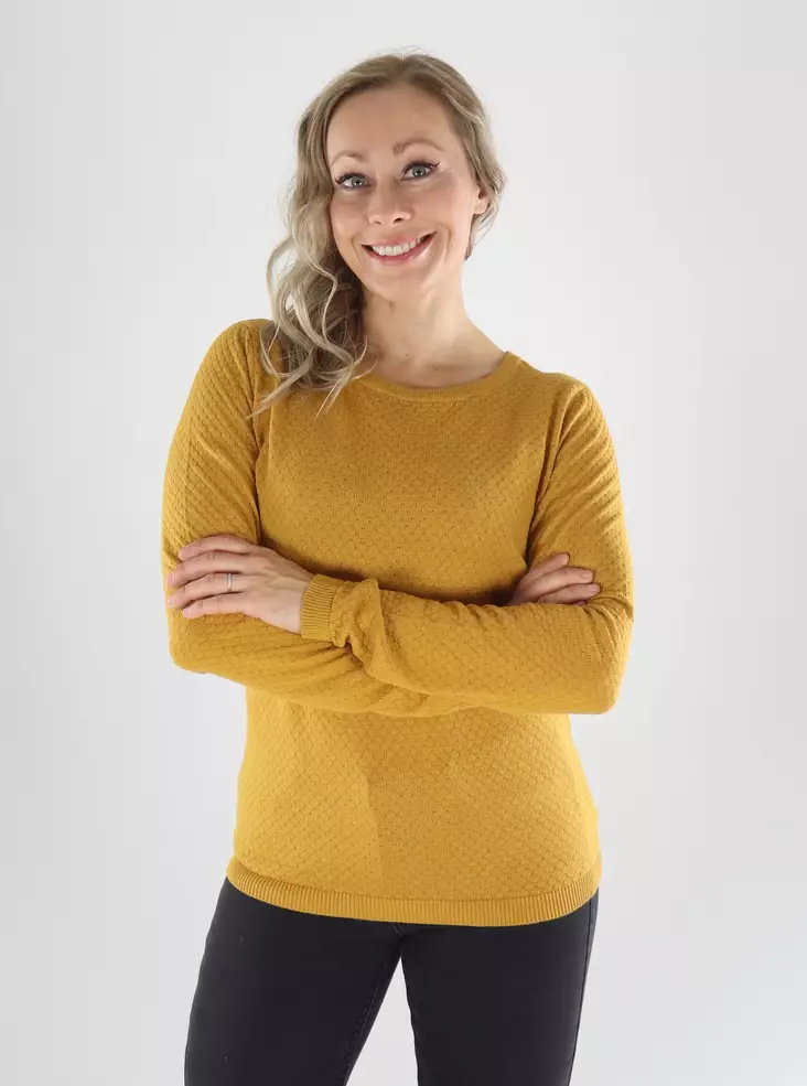 Vero Moda naisten neule Care structure tumma keltainen - Stickat för damer - 141696 - 1