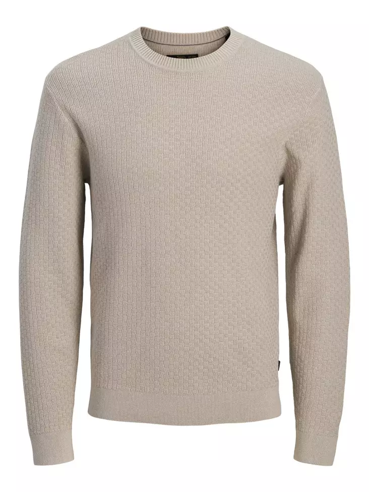 Jack&Jones Tröja JPRBLUSTANLEY KNIT CREW NECK plaza taupe - Stickat för herrar - 142226 - 1