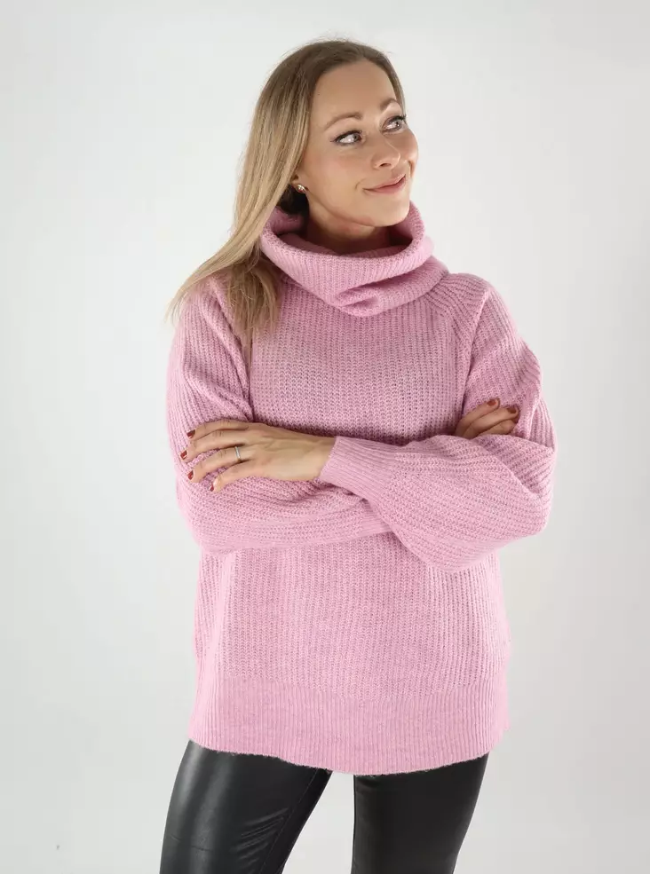 Only naisten neule Whitney Rollneck vaaleanpunainen - Naisten neuleet - 139456 - 1