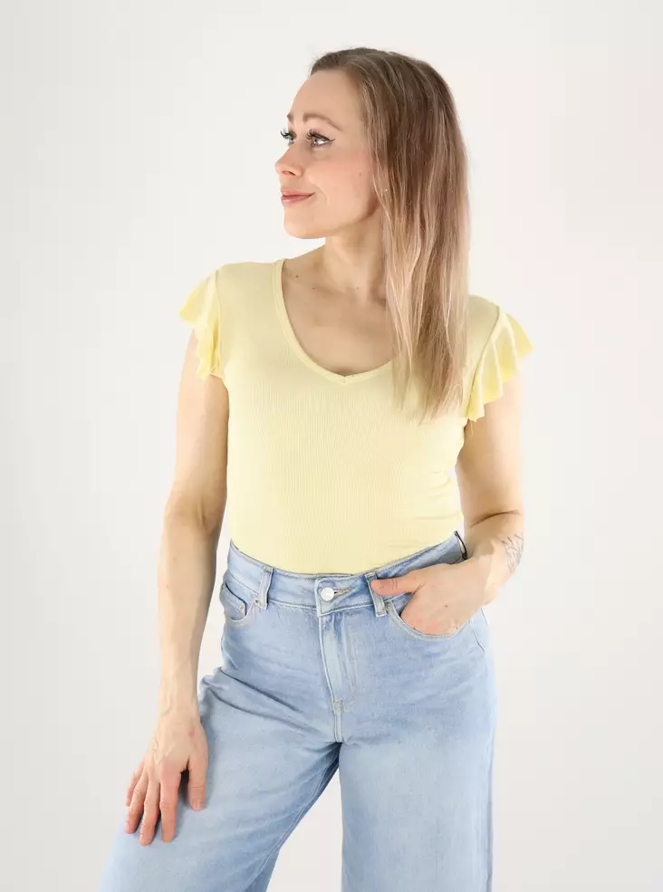 Only naisten toppi Belia cap sleeve keltainen - Toppar för damer - 140866 - 1