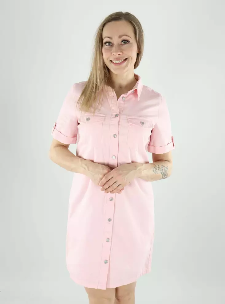 Vero Moda farkkumekko Jennie Denim vaaleanpunainen - Mekot ja tunikat - 140376 - 1