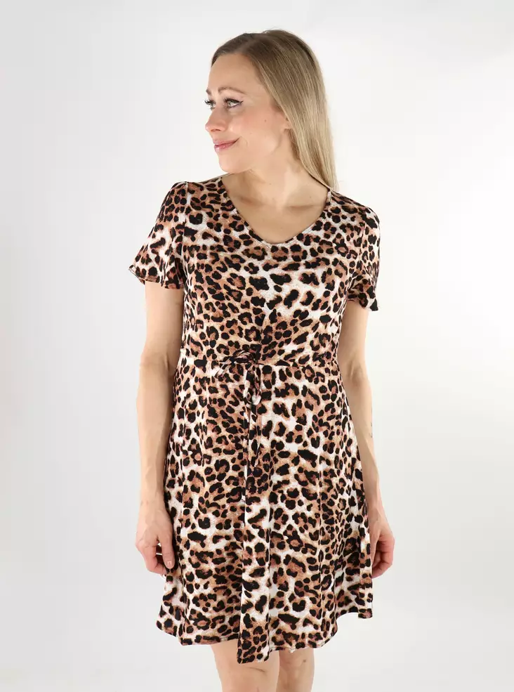 Vero Moda mekko Easy Joy ruskea/leopardikuosi - Mekot ja tunikat - 138576 - 1