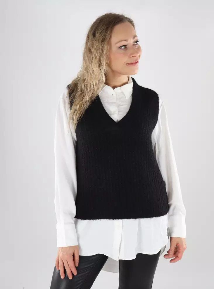 Vero Moda damkofta VMNOVAH Rib svart - Stickat för damer - 139576 - 1