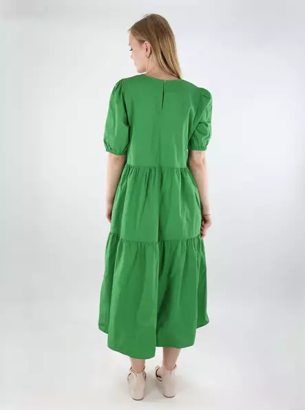 Vero Moda rennon mallinen mekko Jarlotte 2/4 O-Neck Calf vihreä - Mekot ja tunikat - 138457 - 2