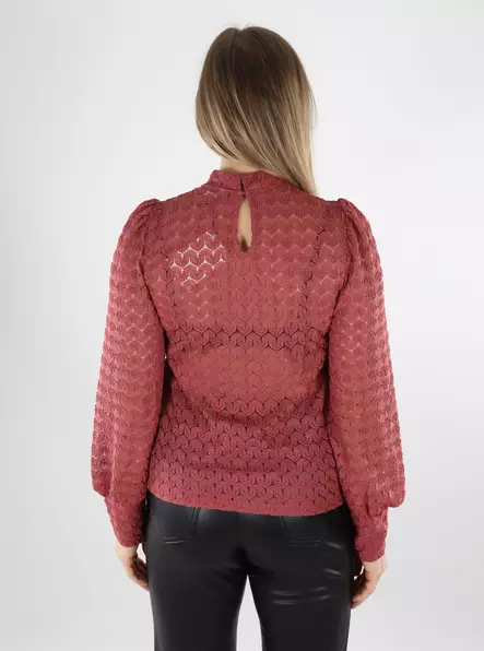 JDY naisten pitsipaita Avery Lace Top tumman roosa - Naisten pitkähihaiset paidat - 140007 - 2