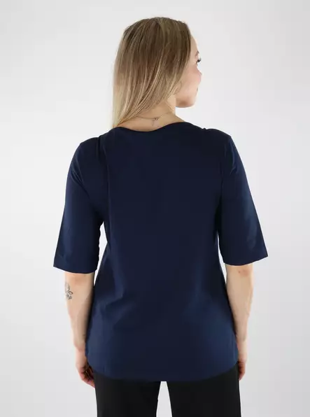 JDY naisten luomupuuvillainen paita Ulrikke tummansininen - Naisten pitkähihaiset paidat - 140447 - 2