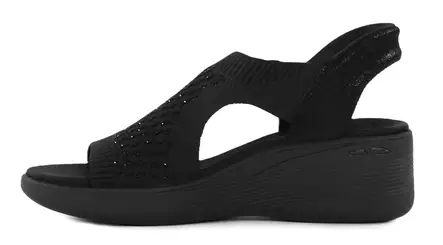 Skechers naisten kiilakorolliset sandaalit 188001/BBK PIER LITE - PARK PATH musta - Skechers sandaalit - 140657 - 2