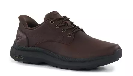 Skechers miesten nahkaiset kävelykengät 205895/RDBR - Promenadskor för herrar - 141897 - 1