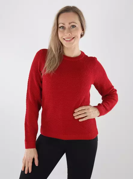 Vila naisten neule Dalo o-neck punainen - Naisten neuleet - 142387 - 1