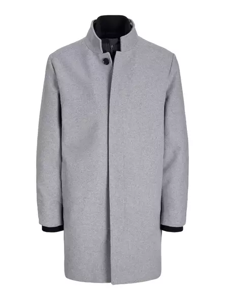 Jack&Jones Villakangastakki Melton wool blend vaaleanharmaa - Jackor och parkas för herrar - 142257 - 1
