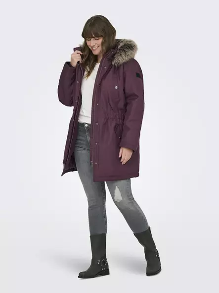 Only Carmakoma pluskoon takki Irena Parka Mauve wine - Naisten talvitakit - 139607 - 2