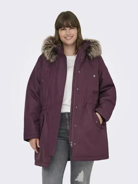 Only Carmakoma pluskoon takki Irena Parka Mauve wine - Naisten talvitakit - 139607 - 1