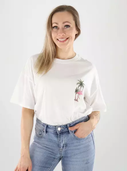 Only naisten luomupuuvillainen t-paita Lucy valkoinen - T-shirts för damer - 141057 - 2