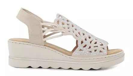 Rieker naisten kiilasandaalit 67465-62 beige - Rieker sandals - 140357 - 1