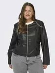 Only Carmakoma plus size konstläderjacka Echo Faux svart - Skinnjackor och PU-jackor för damer - 136787 - 1