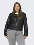 Only Carmakoma plus size konstläderjacka Echo Faux svart - Skinnjackor och PU-jackor för damer - 136787 - 2