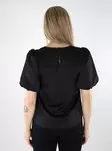 Vila naisten t-paita puhvihihoilla Ellette Satin Puff musta - Naisten juhlatopit - 137707 - 2