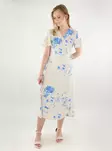 Vila kukkakuviollinen kietaisumekko Lovie Wrap Midi valkoinen/sininen - Mekot ja tunikat - 138437 - 1