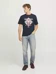 Jack&Jones miesten t-paita Xmas Christmas Skull tummansininen - Miesten T-paidat - 137417 - 3