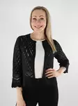 JDY naisten lyhyt neuletakki Sun 3/4 Cropped musta - Naisten neuleet - 137797 - 1