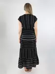 Vila luomupuuvillainen maximekko Savila V-Neck musta/beige - Mekot ja tunikat - 138157 - 2