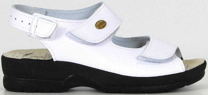 Golden Fit Sandaalit 696 kiiltävä valk - Naisten työkengät - 125437 - 1