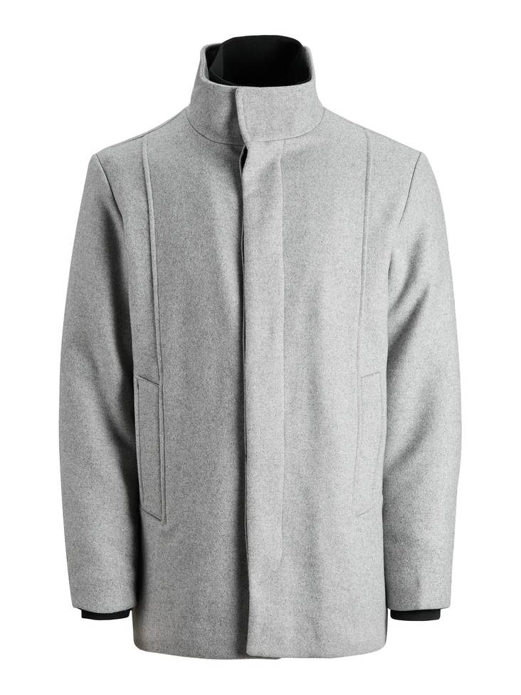 Jack&Jones vattenavvisande herr ullkappa Edunham ljusgrå - Jackor och parkas för herrar - 129147 - 1