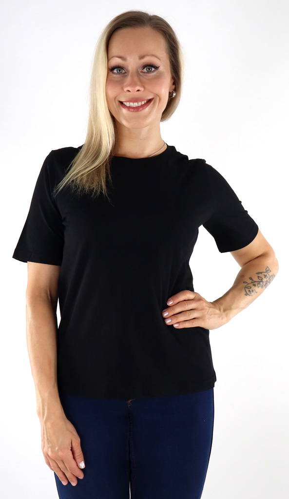 Only naisten puuvillainen T-paita s/s tee jrs musta - Naisten T-paidat - 133917 - 1