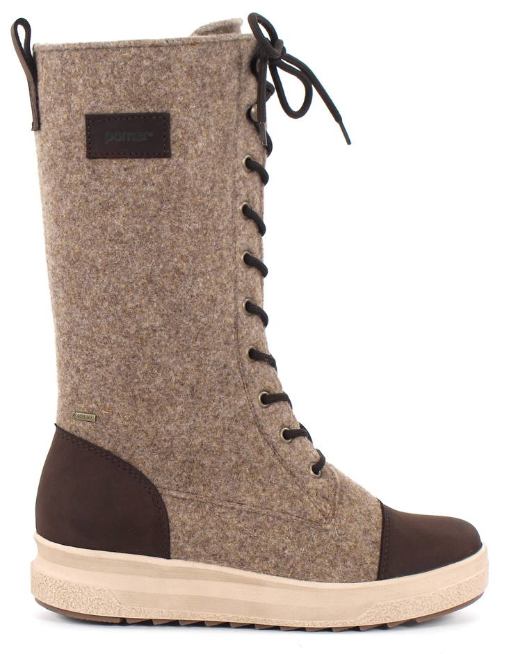 Pomar leveälestiset Gore-tex huopasaappaat Jäätikkö sand felt - Naisten saappaat - 131917 - 1
