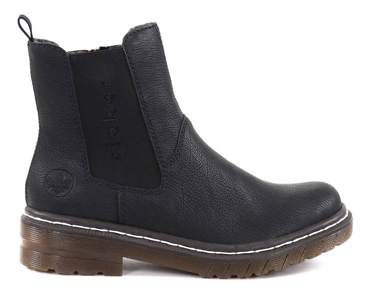 Rieker dam stövletter i konstläder 76292-00 svart - Rieker ankelboots - 129337 - 1