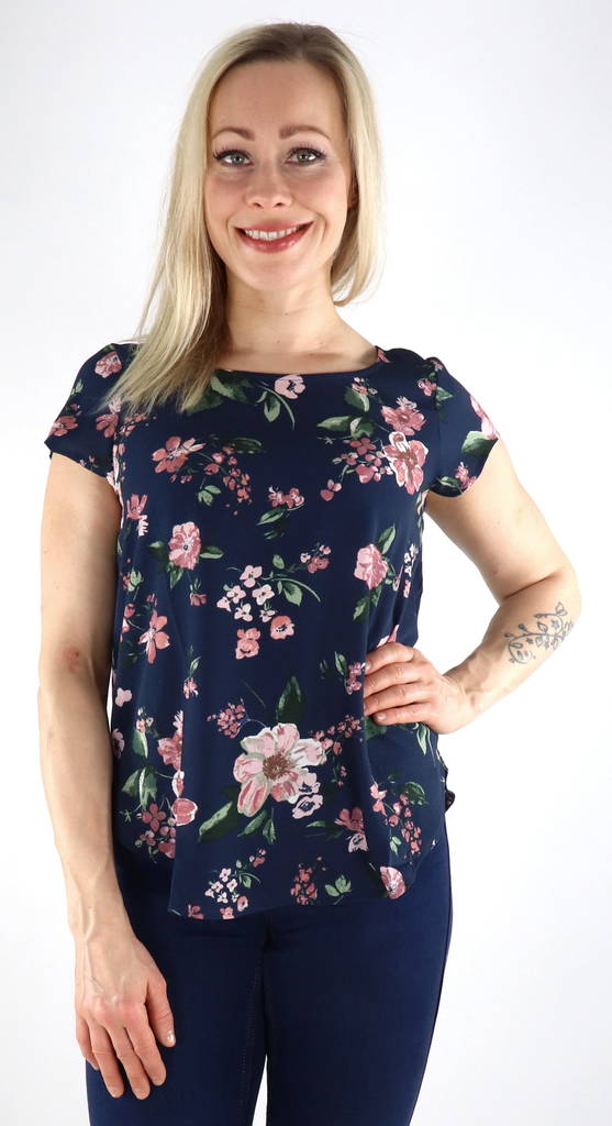 Vero Moda T-Paita Saki navy/big flower - Naisten T-paidat - 133067 - 1