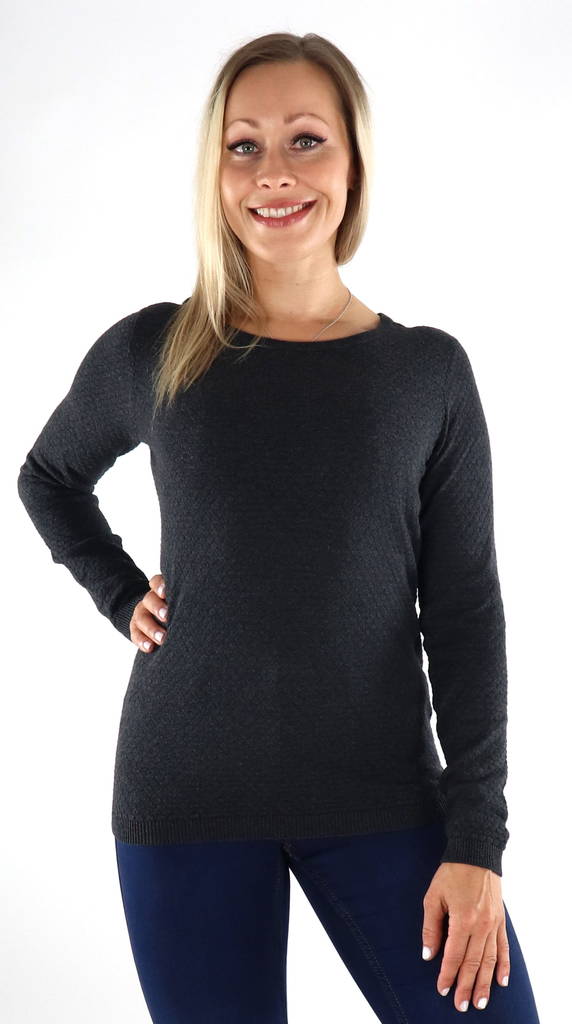 Vero Moda puuvillaneule care stucture t.harmaa - Naisten neuleet - 134017 - 1
