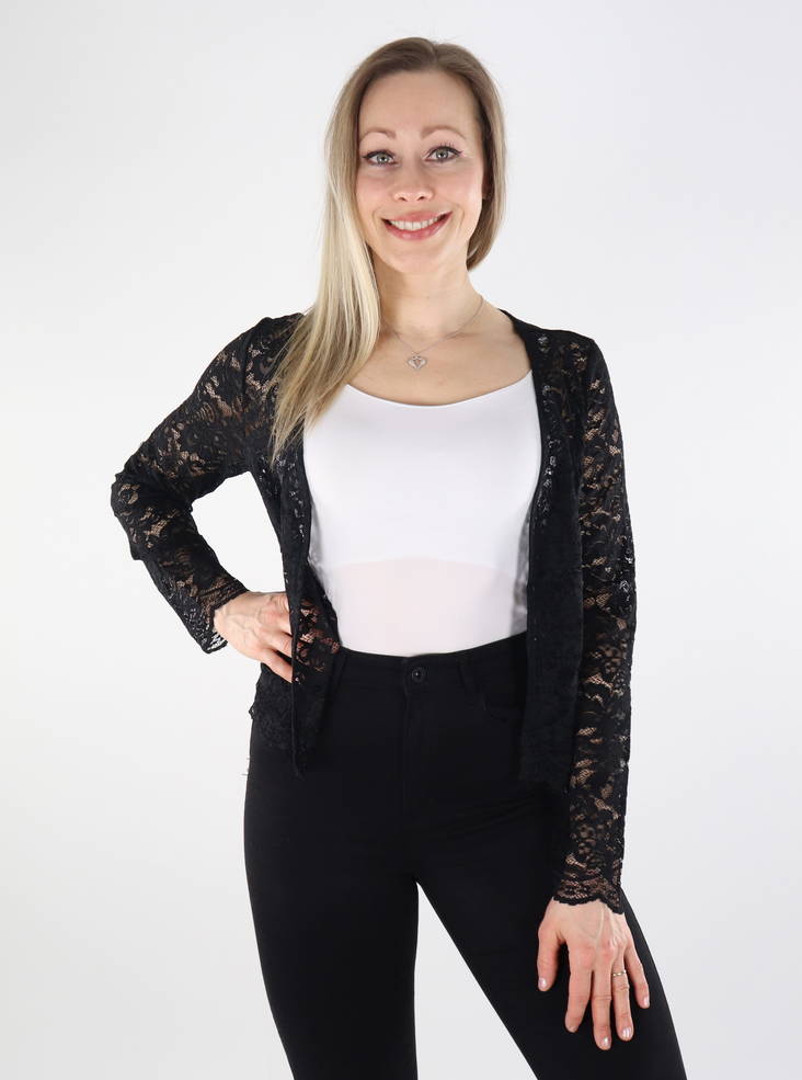 Vila naisten neuletakki Estea Lace musta - Naisten neuleet - 135777 - 1