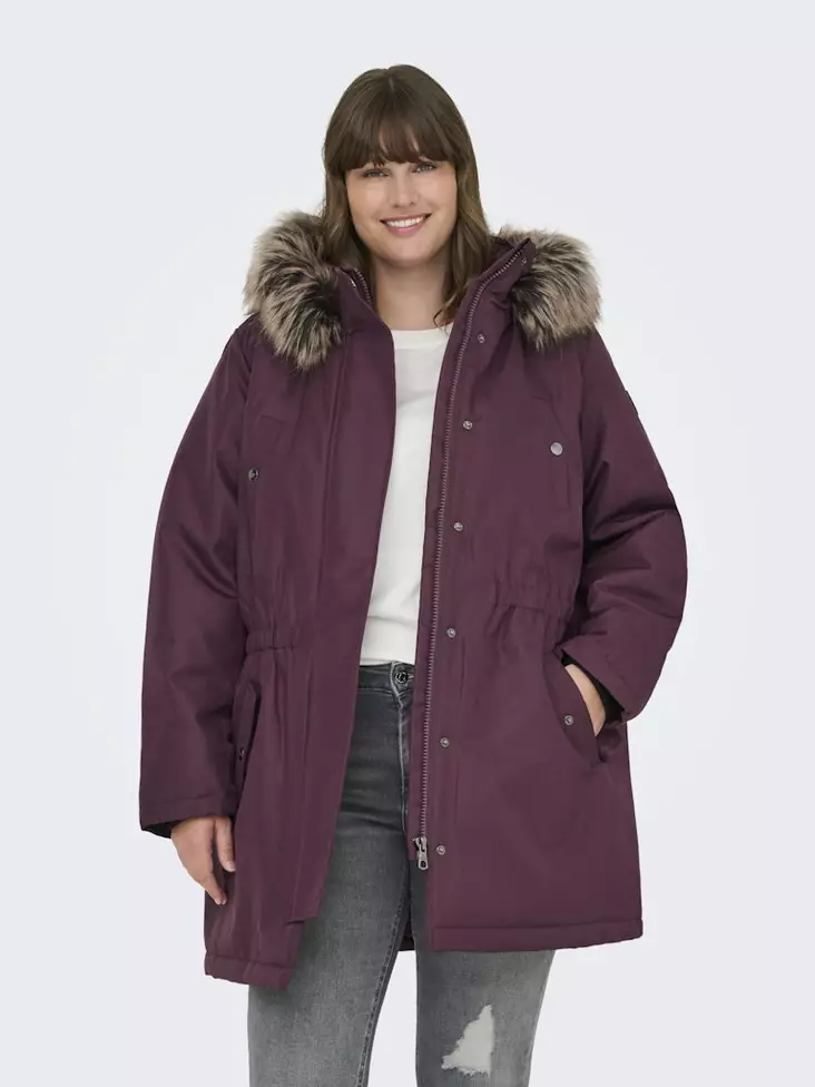 Only Carmakoma pluskoon takki Irena Parka Mauve wine - Naisten talvitakit - 139607 - 1