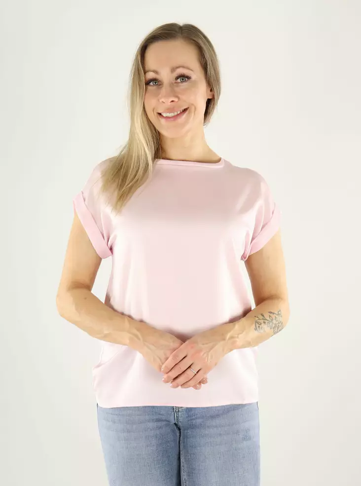 Vila naisten t-paita Ellette satin vaaleanpunainen - T-shirts för damer - 140787 - 1