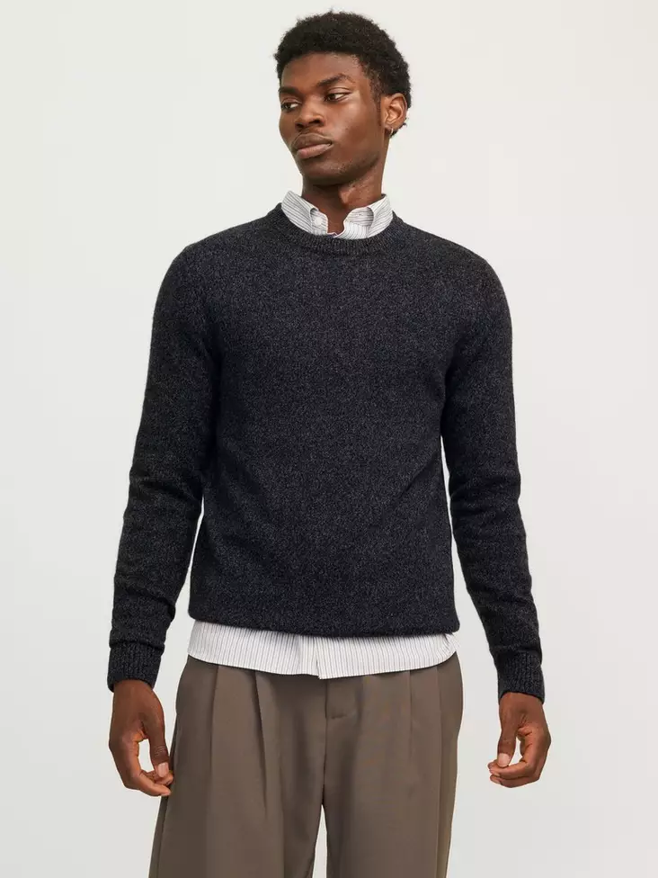 Jack&Jones miesten neule Blulambswool black/twist - Stickat för herrar - 142217 - 1