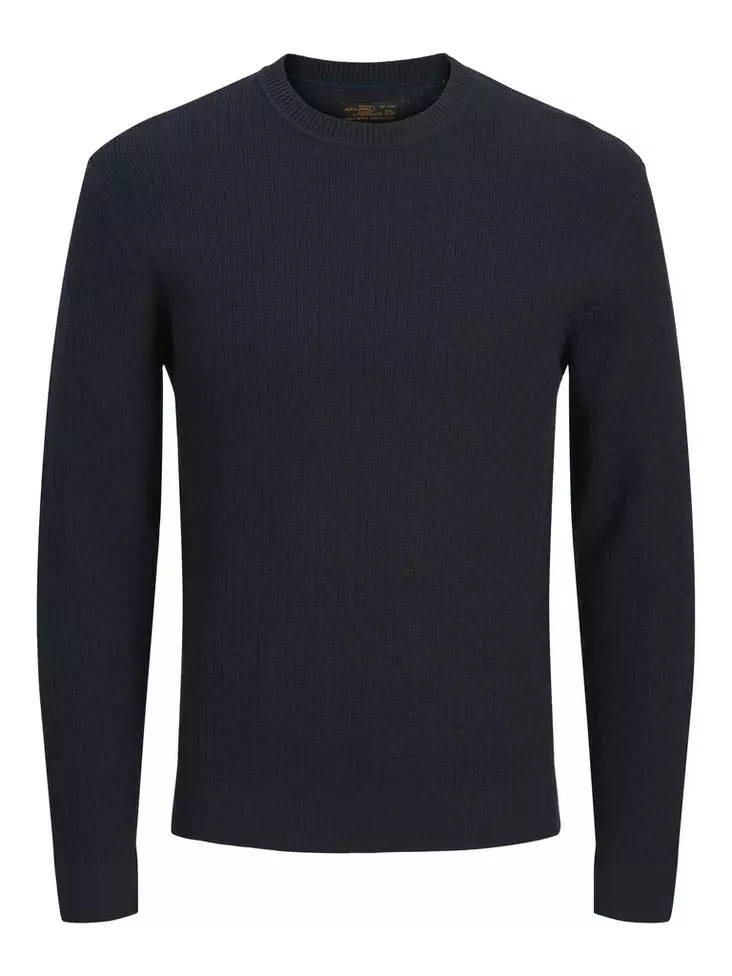Jack&Jones miesten puuvillaneule Blustanley tummansininen - Stickat för herrar - 142227 - 1