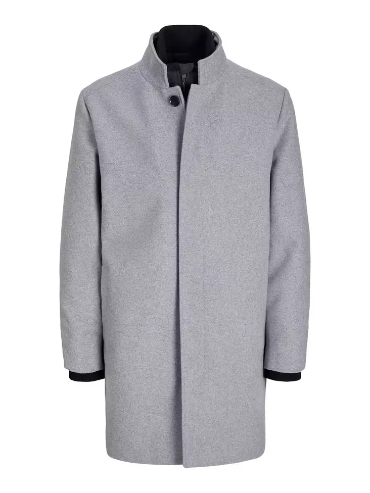 Jack&Jones Villakangastakki Melton wool blend vaaleanharmaa - Jackor och parkas för herrar - 142257 - 1